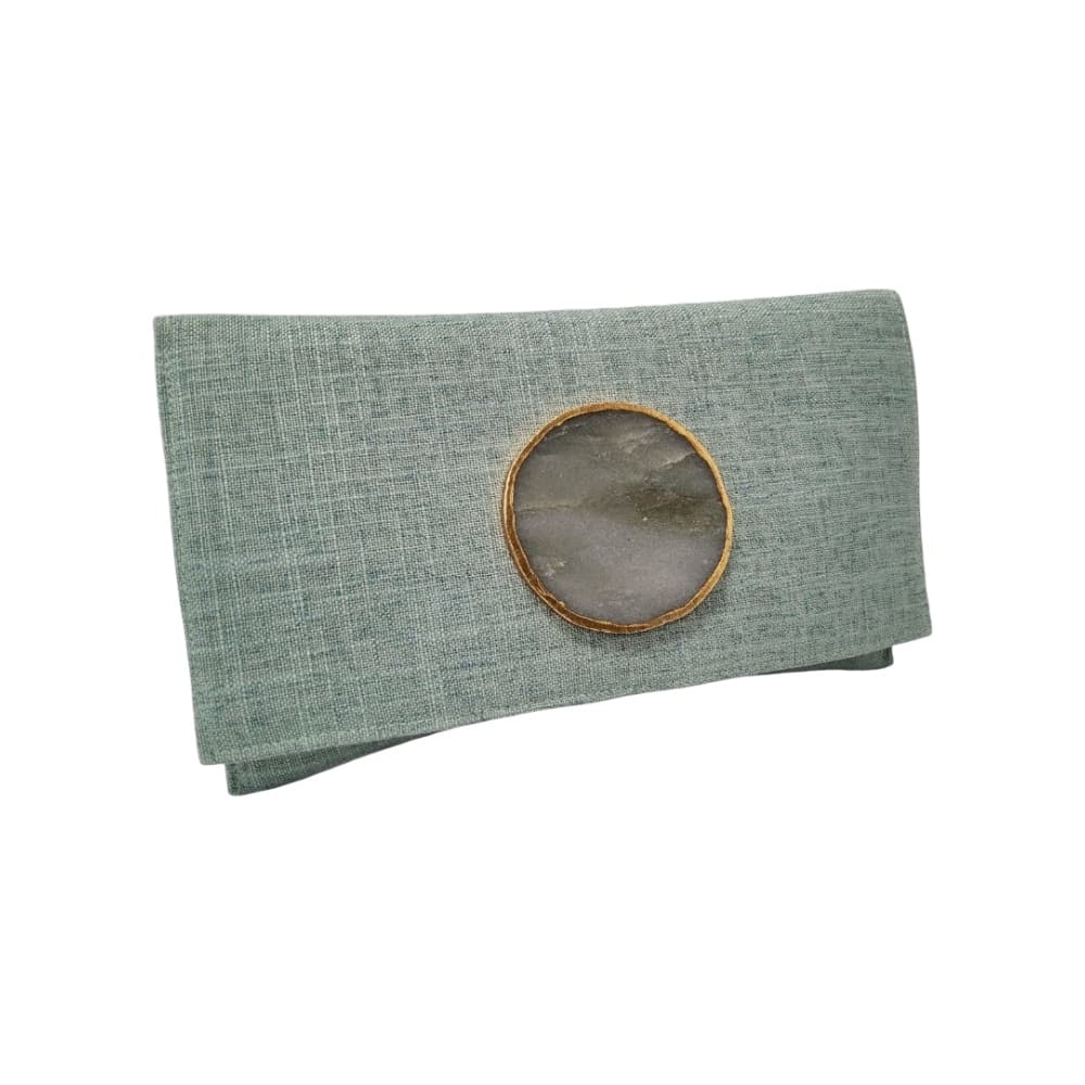 Bolso clutch piedra natural II verde agua