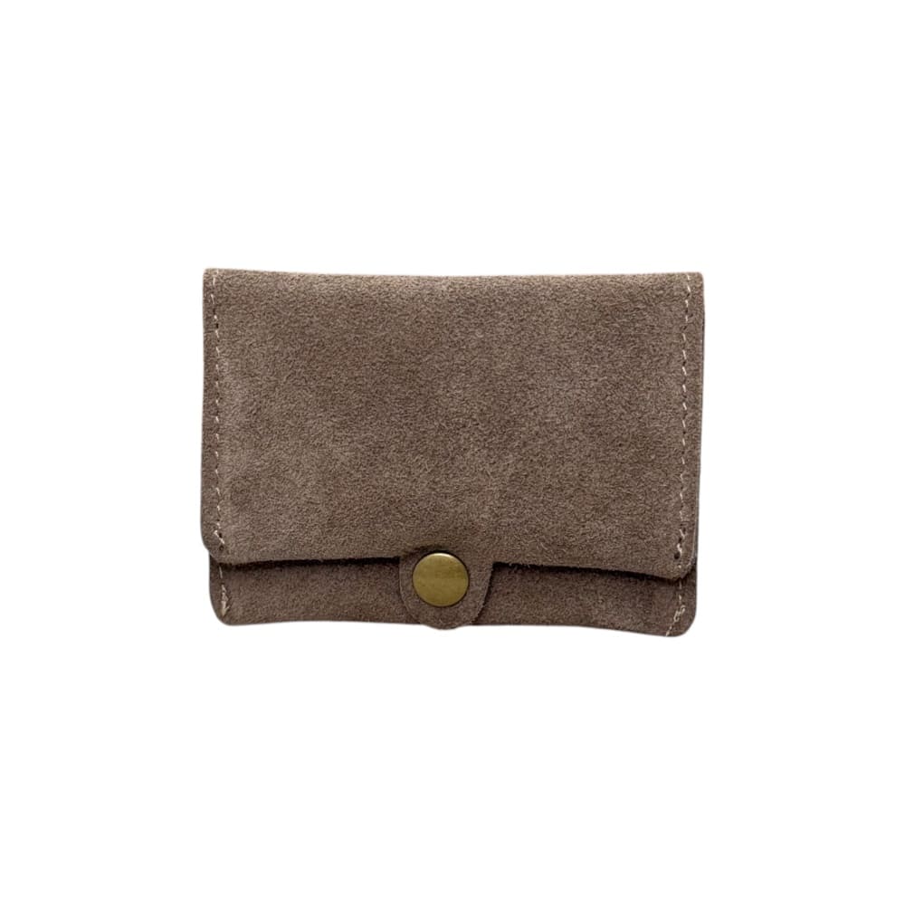 Monedero piel de ante taupe