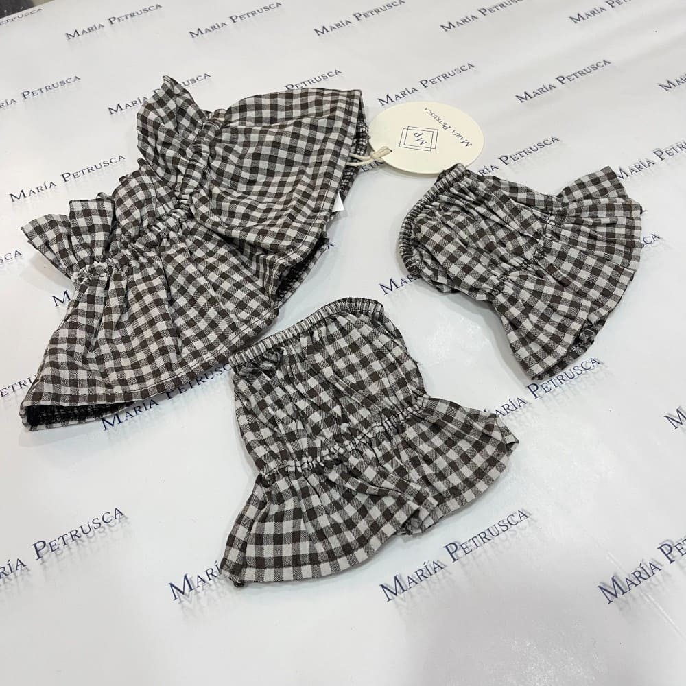 Cuello + puño vicky marrón