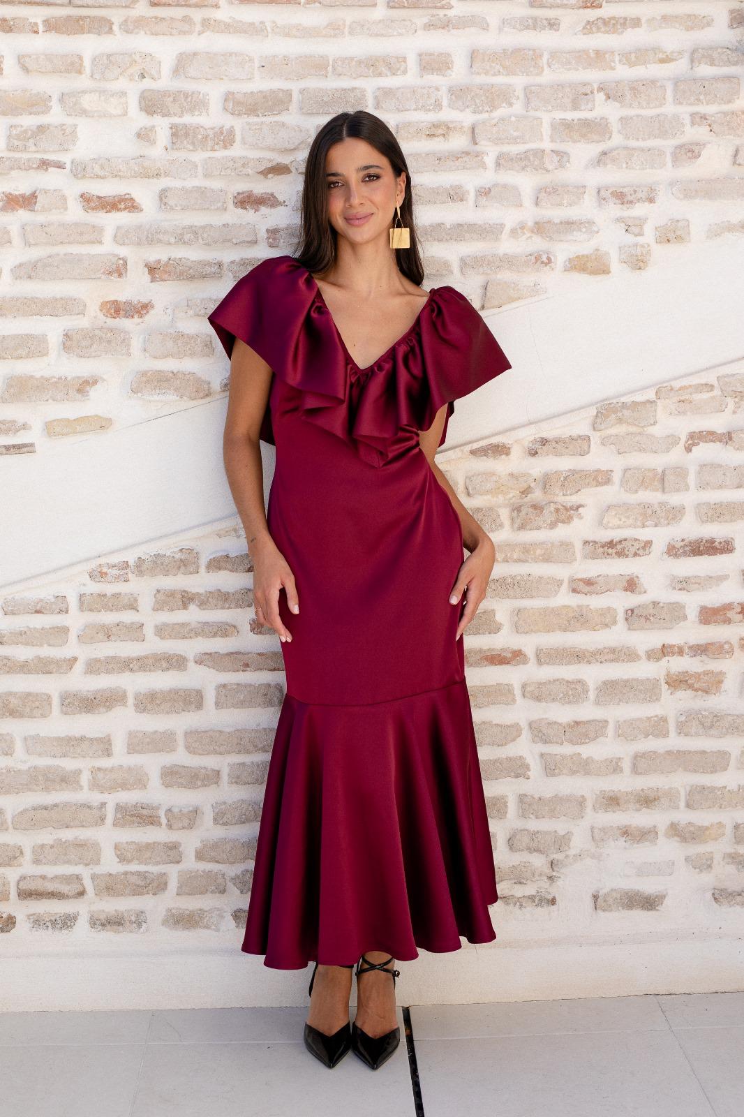 Vestido burdeos Iria