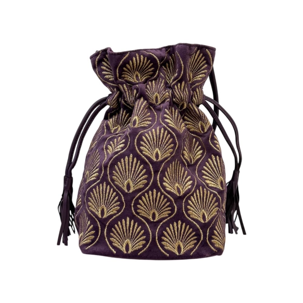 Bolso bombonera bordado morado Kaiz