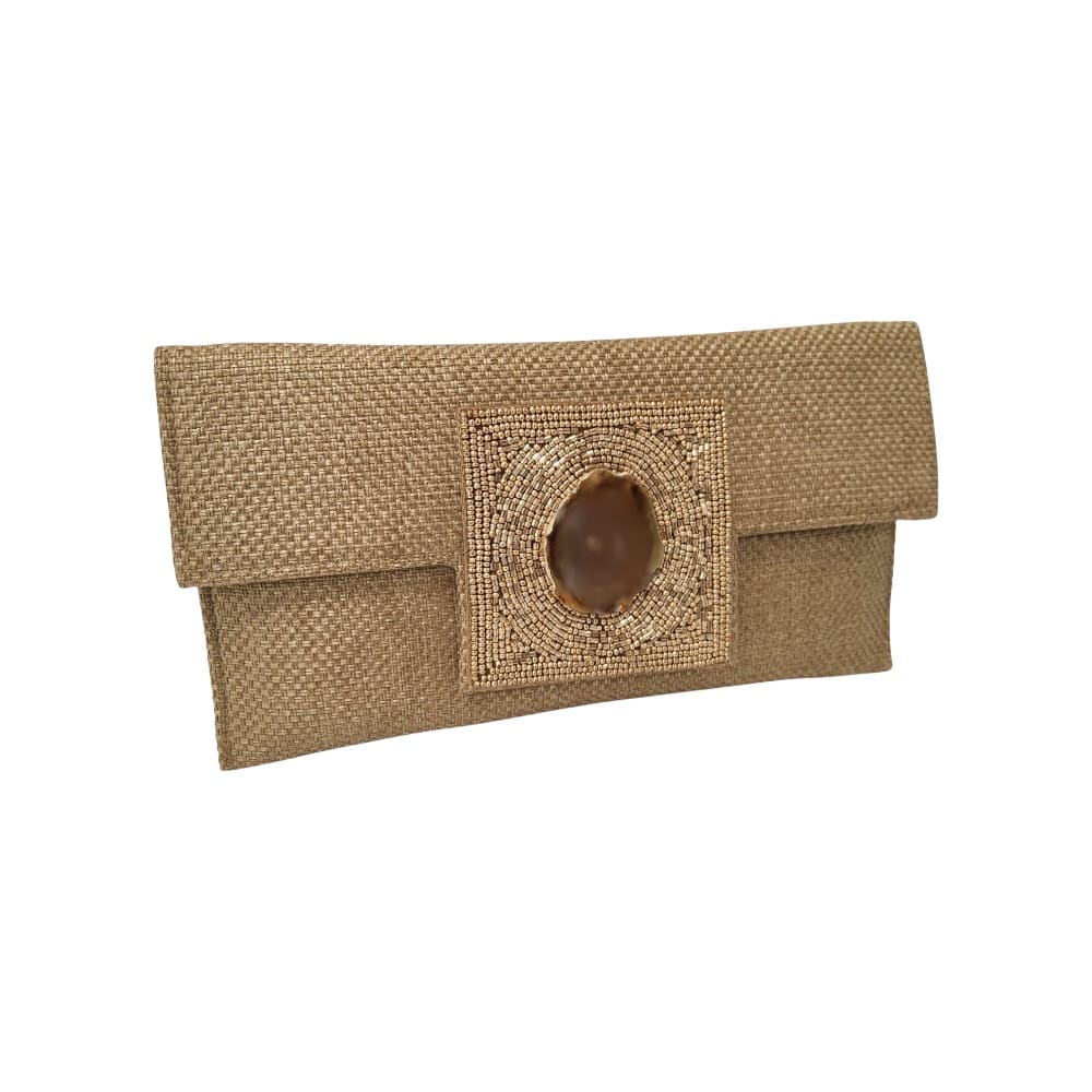 Bolso clutch piedra natural beige