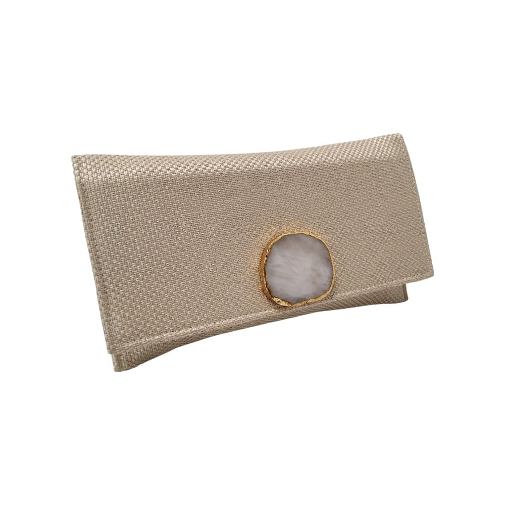 Bolso clutch piedra natural mediano beige claro