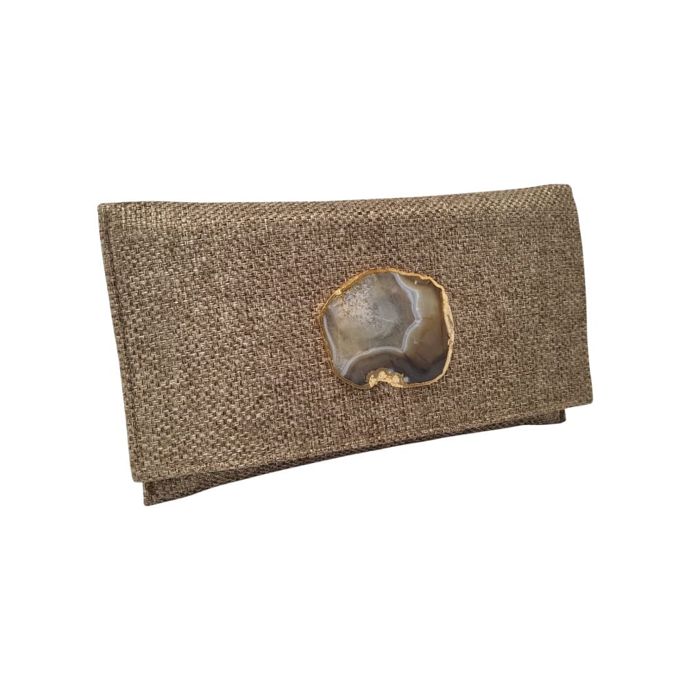 Bolso clutch piedra natural II marrón claro