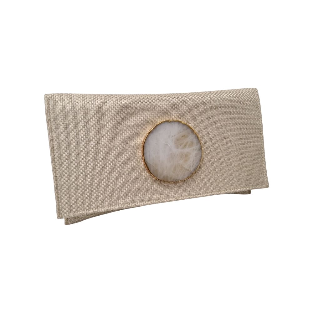 Bolso clutch piedra natural II beige claro