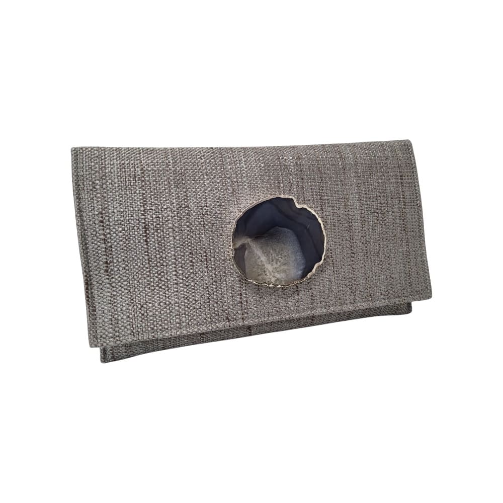 Bolso clutch piedra natural II plata