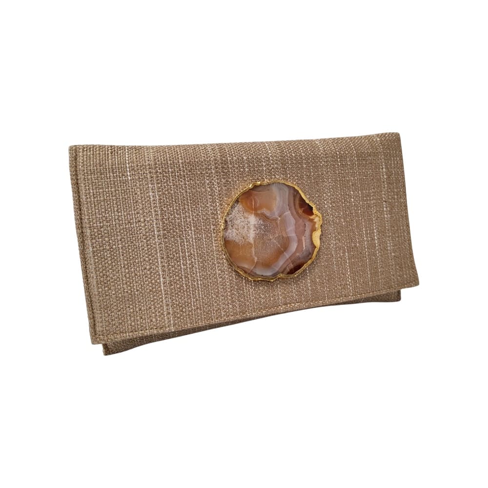 Bolso clutch piedra natural II camel