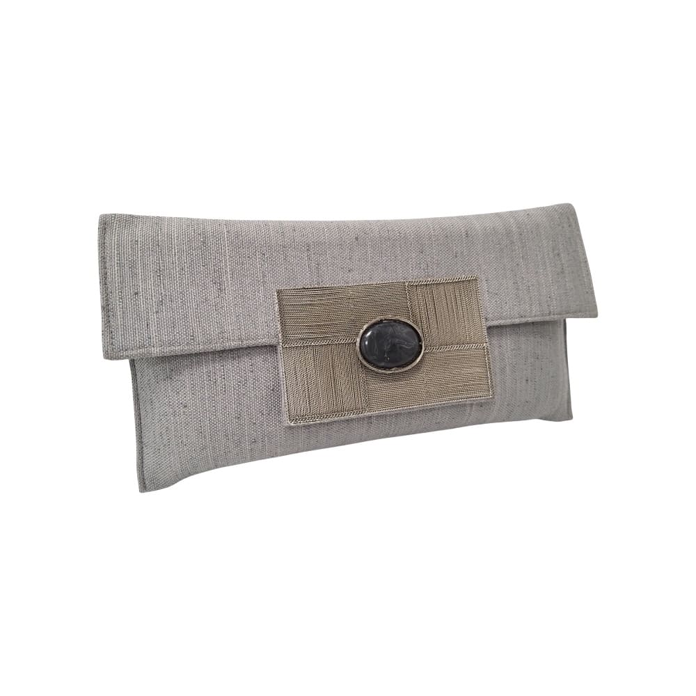 Bolso clutch piedra plata