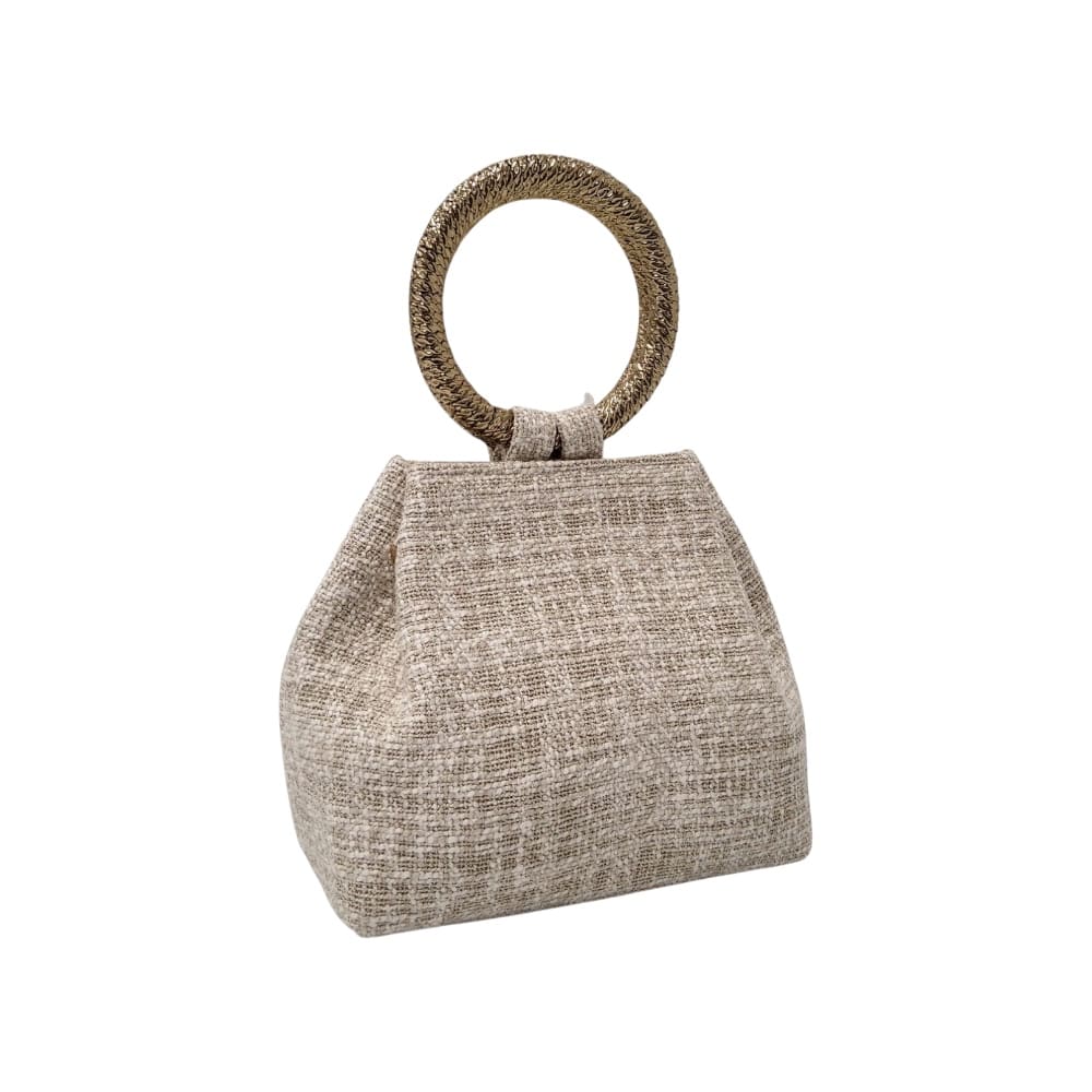 Bolso bombonera beige claro