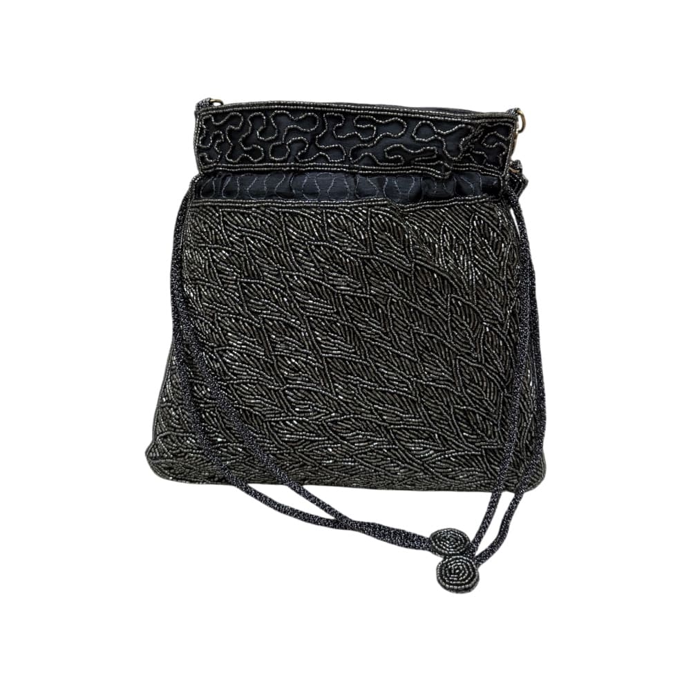 Bolso saco abalorios plata