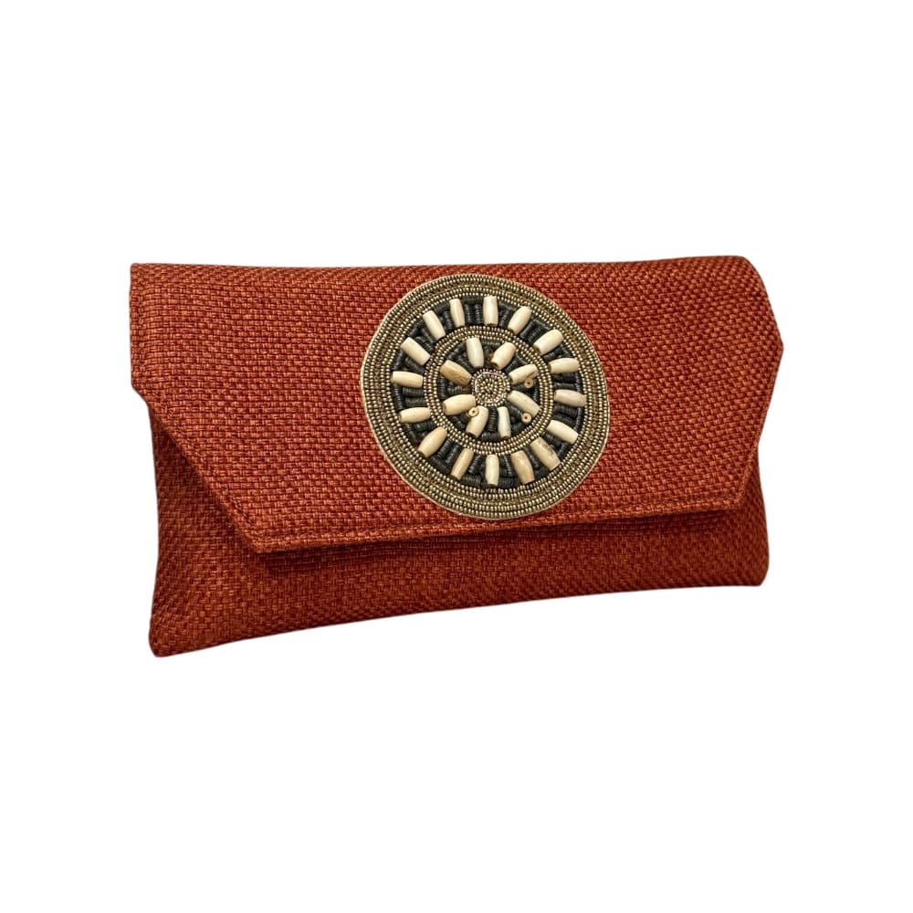 Bolso clutch yute teja