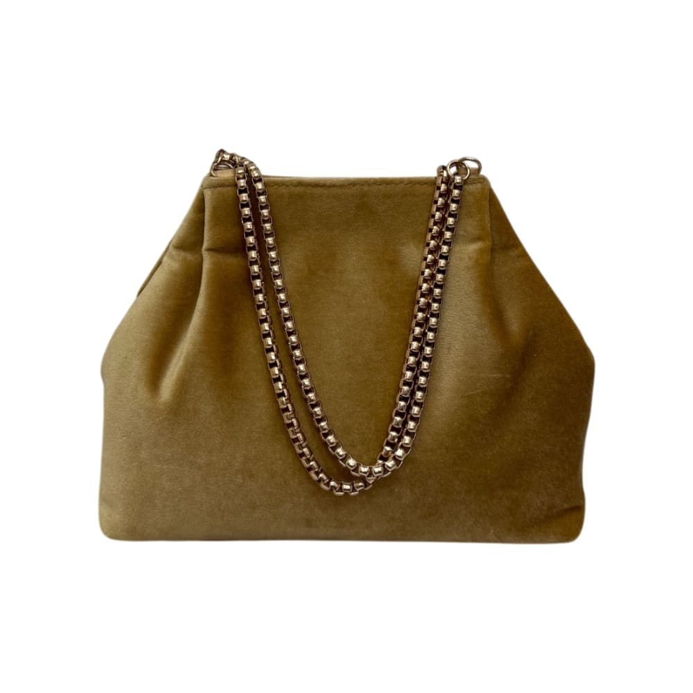 Bolso clutch terciopelo dorado